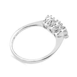 9ct White Gold Cubic Zirconia 3 Stone Ring
