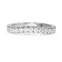18ct White Gold Curved Diamond Half Hoop Band