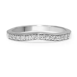 14ct White Gold Curved Diamond Half Hoop Band