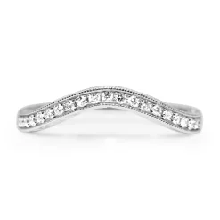 18ct White Gold Curved Diamond Band with Engraving