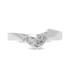 18ct White Gold Curved Diamond Band Ring