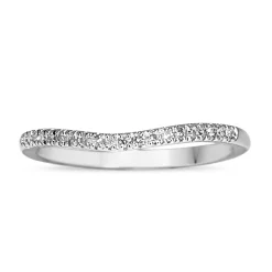 10ct White Gold Curved Diamond Band Ring