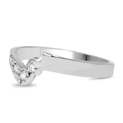 18ct White Gold Curved Diamond Band Ring