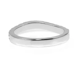 18ct White Gold Curved Diamond Half Hoop Band