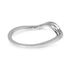 18ct White Gold Curved Diamond Half Hoop Band