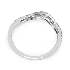 18ct White Gold Curved Diamond Half Hoop Band