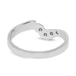 18ct White Gold Curved Diamond Band Ring