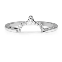 18ct White Gold Curved 'Tiara' Style Diamond Band