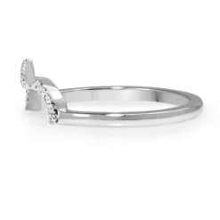 18ct White Gold Curved 'Tiara' Style Diamond Band
