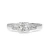18ct White Gold Cushion 3 Stone Diamond Ring