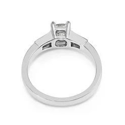 18ct White Gold Cushion 3 Stone Diamond Ring