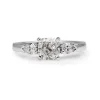 18ct White Gold Cushion and Pear Diamond 3 Stone Ring