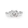 18ct White Gold Cushion and Trillion Cut 3 Stone Diamond Ring