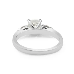 18ct White Gold Cushion and Pear Diamond 3 Stone Ring