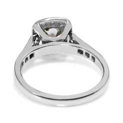 18ct White Gold Cushion Bezel Diamond Halo Ring