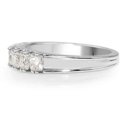 18ct White Gold Cushion Cut 7 Stone Diamond Ring