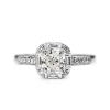 18ct White Gold Cushion Diamond Halo Ring