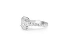 18ct White Gold Cushion Diamond Halo Ring