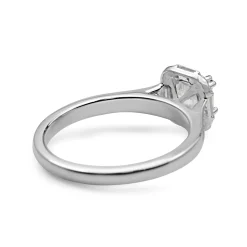 18ct White Gold Cushion Diamond Halo Ring