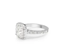18ct White Gold Cushion Diamond Halo Ring