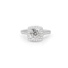 18ct White Gold Cushion Halo Diamond Ring
