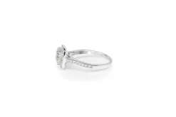 18ct White Gold Cushion Halo Diamond Ring