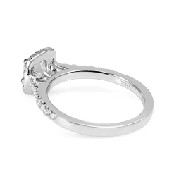 18ct White Gold Cushion Halo Diamond Ring