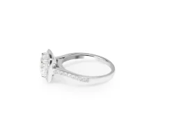 18ct White Gold Cushion Halo Diamond Ring