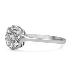 9ct White Gold Daisy Diamond Ring