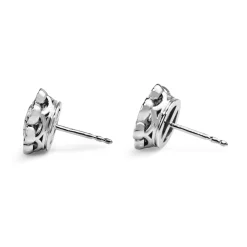 18ct White Gold Daisy Diamond Stud Earrings