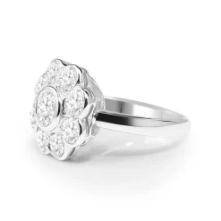 18ct White Gold Daisy Diamond Ring