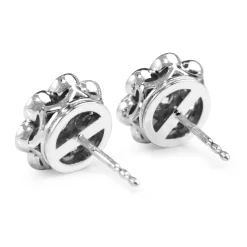 18ct White Gold Daisy Diamond Stud Earrings