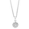 9ct White Gold Daisy Flower Diamond Necklace