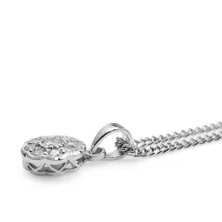 9ct White Gold Daisy Flower Diamond Necklace
