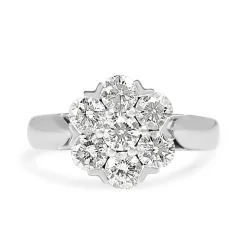 18ct White Gold Daisy Style Diamond Ring