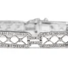 14ct White Gold Deco Style Single Cut Diamond Bracelet