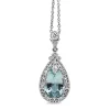 18ct White Gold Deco Style Aquamarine and Diamond Necklace