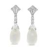 9ct White Gold Deco Style Diamond and Rock Crystal Earrings
