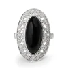18ct White Gold Deco Style Onyx and Diamond Ring