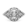18ct White Gold Deco Style Tapered Diamond Ring