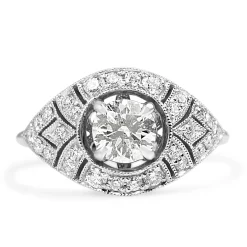 18ct White Gold Deco Style Diamond Ring