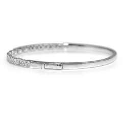 9ct White Gold Deco Style Diamond Bangle