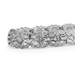 14ct White Gold Deco Style Diamond Bracelet