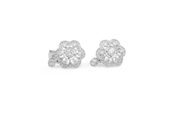 18ct White Gold Deco Style Diamond Drop Earrings