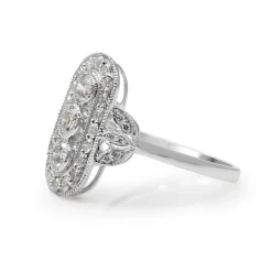 18ct White Gold Deco Style Diamond Ring