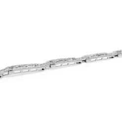 14ct White Gold Deco Style Single Cut Diamond Bracelet
