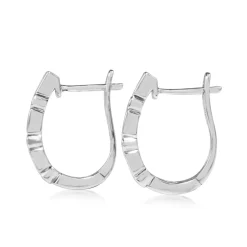 18ct White Gold Deco Style Hoop Diamond Earrings