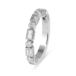 18ct White Gold Deco Style Diamond Band