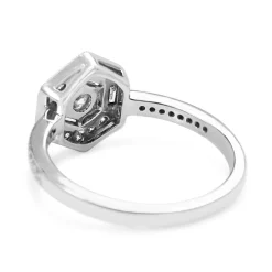18ct White Gold Deco Style Hexagon Diamond Ring