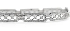 14ct White Gold Deco Style Single Cut Diamond Bracelet